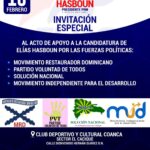 Acto de respaldo a la candidatura de Elías Hasboun para la presidencia del Partido Revolucionario Moderno (PRM) en el Distrito Nacional
