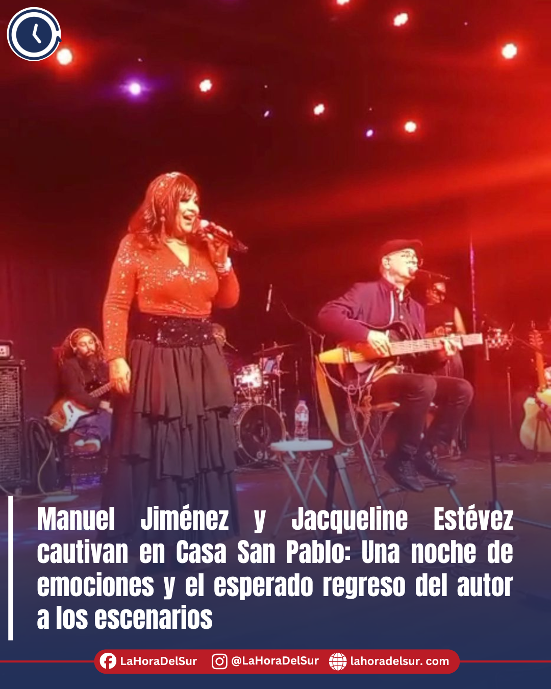 Manuel Jiménez y Jacqueline Estévez cautivan en Casa San Pablo: Una noche de emociones y el esperado regreso del autor a los escenarios