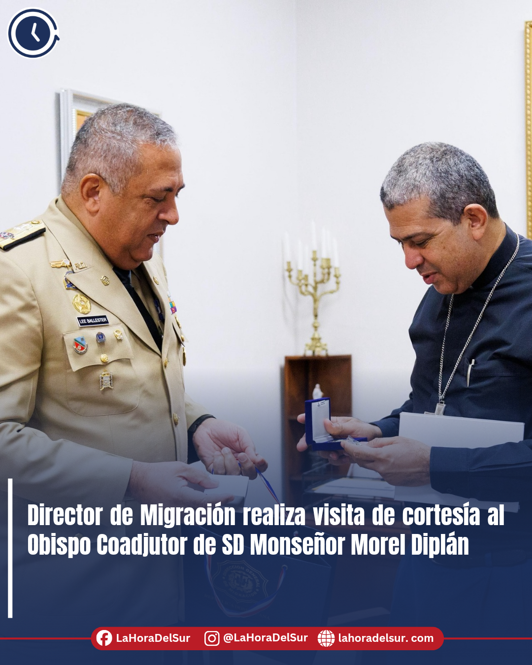 Director de Migración realiza visita de cortesía al Obispo Coadjutor de SD Monseñor Morel Diplán